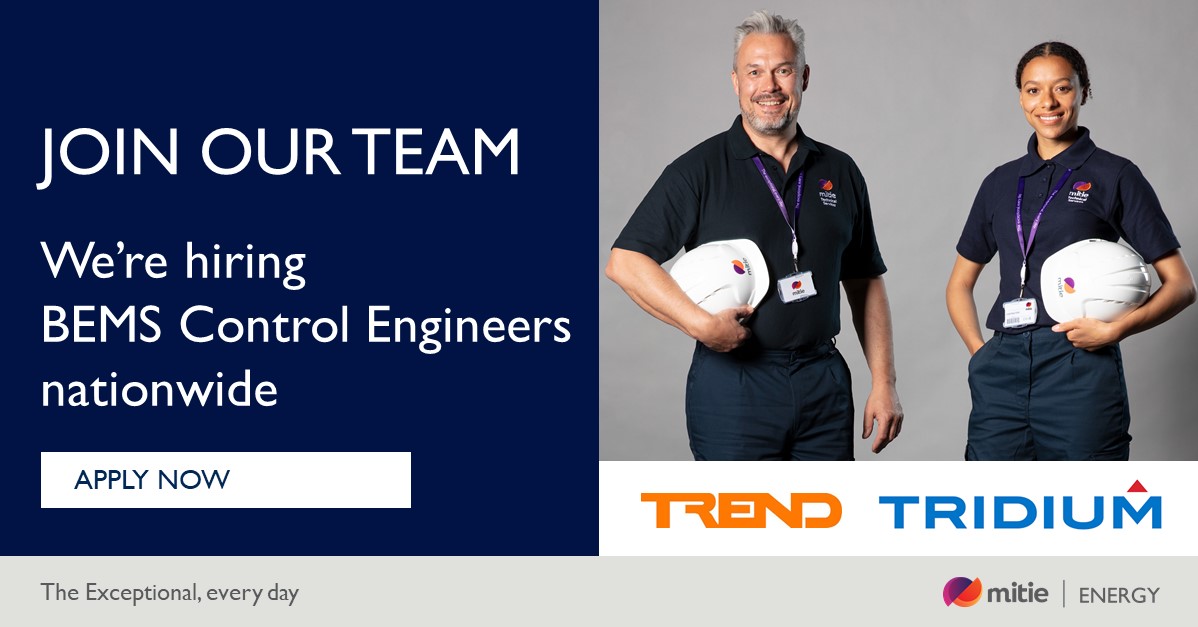 Mitieenergy's tweet photo. We are hiring for BEMS Control Engineers nationwide.
BMS expertise required #Tridium, #Trend, #Distech, #Siemens or #Honeywell? Apply now!
https://t.co/JtAtu2ss4E
BEMS Controls Engineer - South
https://t.co/79aHeK8axc
BEMS Controls Engineer – North
#BEMSJobs #Recruitment https://t.co/2Ty2n8RLQx