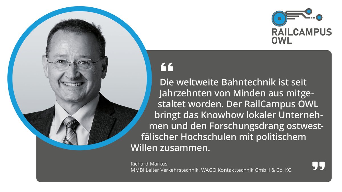 railcampus's tweet photo. Auch aus der Wirtschaft sind Unternehmen beim RailCampus OWL vertreten. Richard Markus von WAGO unterstützt das Projekt: "Für WAGO ist die Bahntechnik schon immer ein Fokus-Bereich gewesen." #railway #railcampusowl #verkehrstechnik
Vollständiges Zitat: https://t.co/NASxJcicS5 https://t.co/YgY1VmIs1p