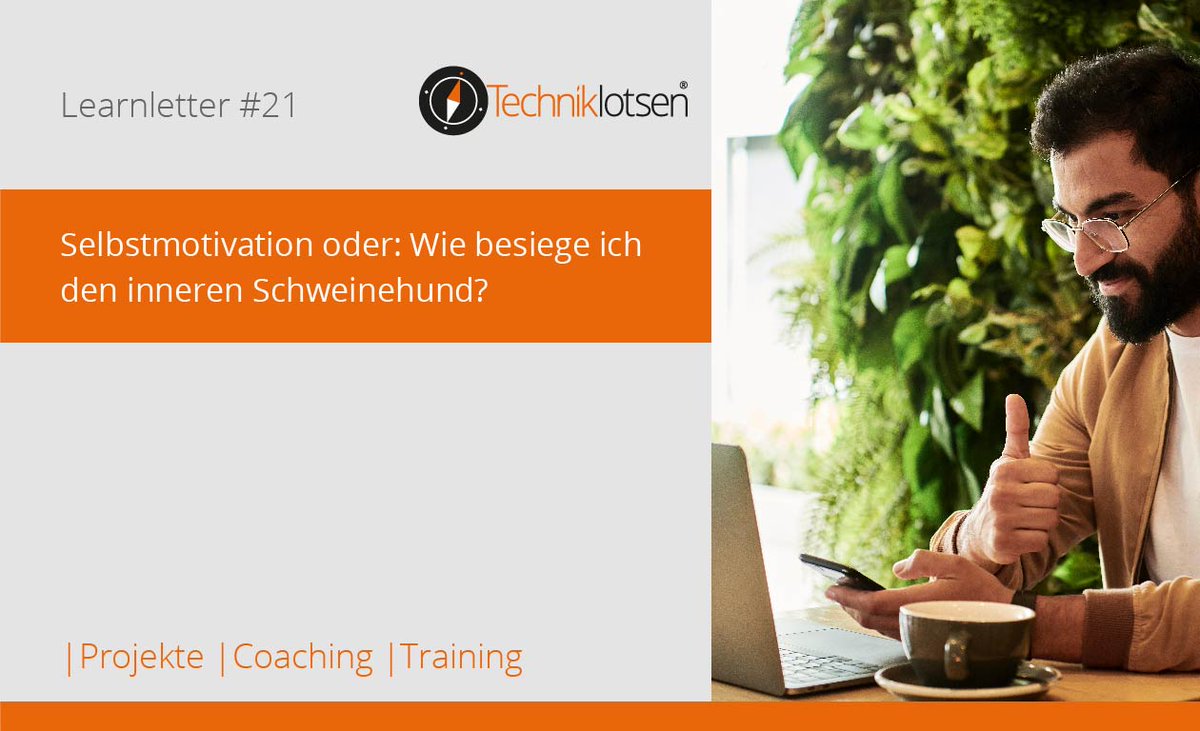 Selbstmotivation oder: Wie besiege ich den inneren Schweinehund?

mehr erfahren unter:
techniklotsen.de/2021/08/20/sel…

#pflege #sozialwirtschaft #itlösungenfürdiesozialwirtschaft #techniklotsen #digitalisierung #branchenliebling #learning #learnletter #motivation #innererschweinehund
