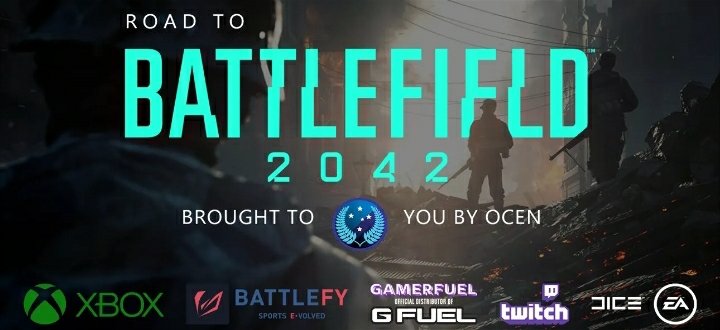ocenetwork's tweet photo. 8 teams.
5 weeks.
It's OCEN's Road to BF2042!

For more info, go to:
https://t.co/3mp7JyslPP

https://t.co/R9VsMF2yAp

Shout out to @gfuelnz for sponsoring some SWEET giveaways! 
https://t.co/osVyZpBmGA - use OCEN at checkout for 10% off your shop! https://t.co/uazfEriV4v