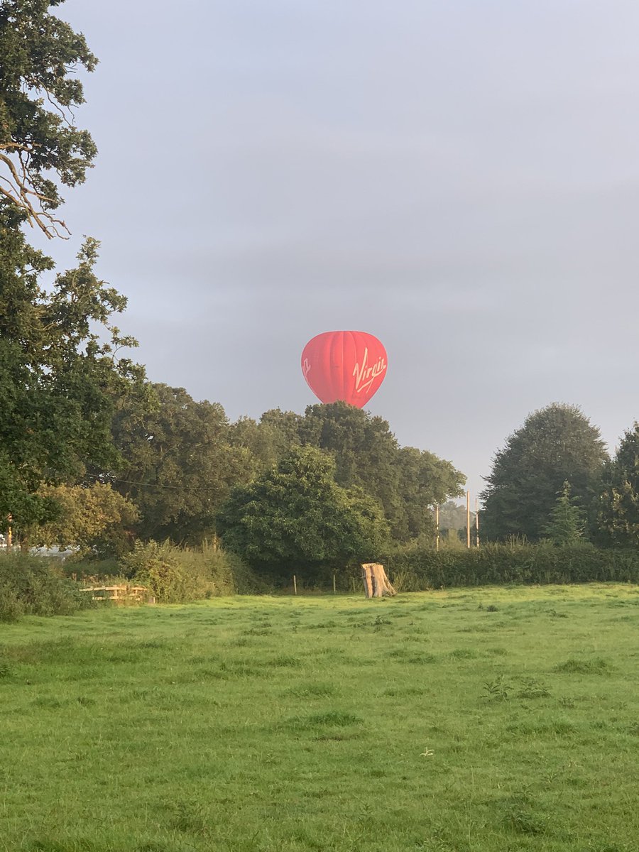 CalvinMarketing's tweet photo. The @VirginBalloons are in #lowerwithington #cheshire this morning. Safe flight! https://t.co/wjG37wODSW
