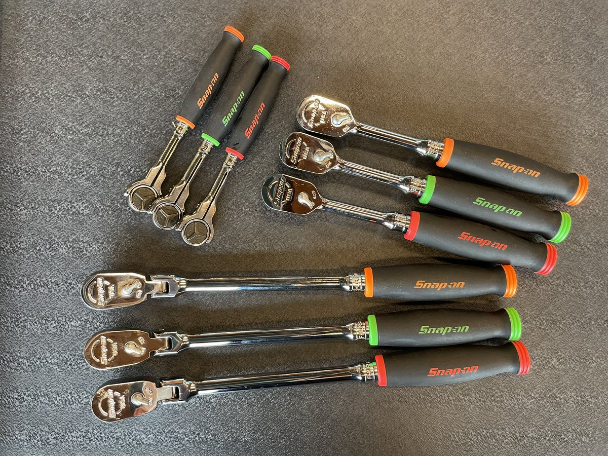 SNAP-ONのソフトグリップ選べます！ 1/4sqのスイベルラチェット、3/8sq