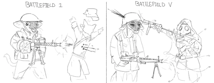My experience with machine-guns in BF1 vs BFV 