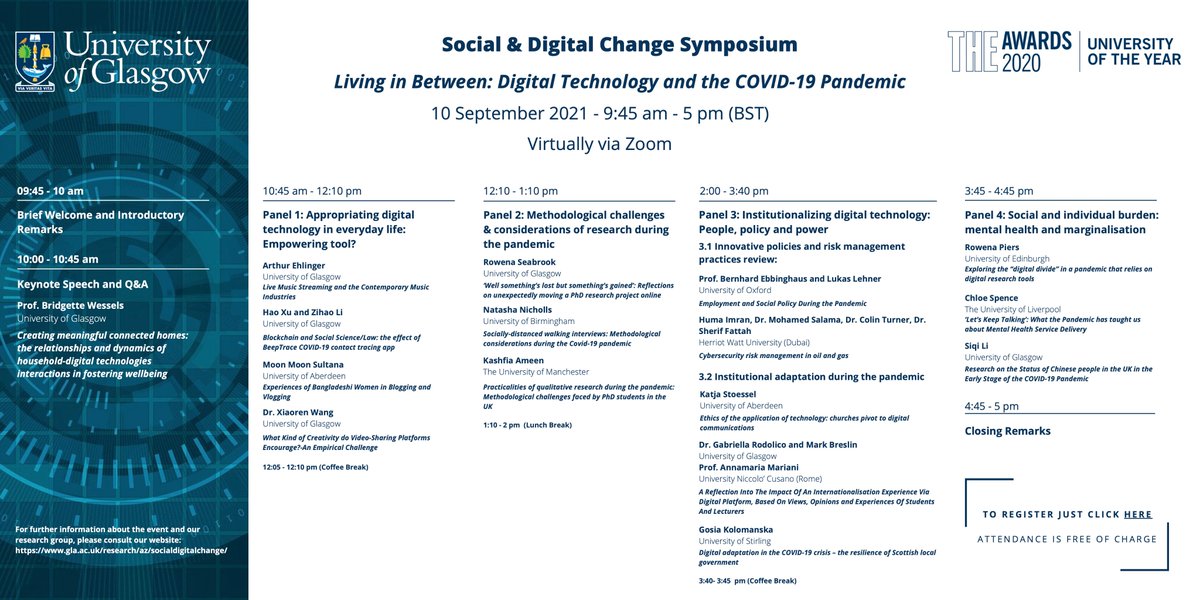 ArthurEhlinger's tweet image. I am delighted to open the Social &amp;amp; Digital Change Symposium organised by the @UofGlasgow on the 10th of September. 

I will talk about live streaming, music and COVID-19, and how digital platforms become essential places for socialisation during this challenging time.