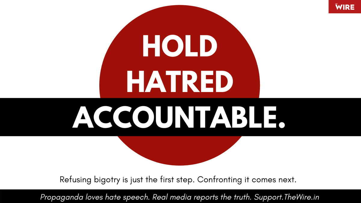 thewire_in's tweet photo. Real journalism believes in holding hate speech accountable. 
And if that means holding those in power accountable too, then so be it. 
Will you stand with us? We have one week left to reach our goal for 30 lakhs this month! https://t.co/L9pkU6VO76 https://t.co/2advEnP85z