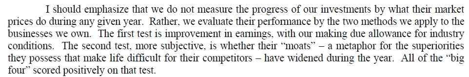 Mr. Buffett on performance evaluation.