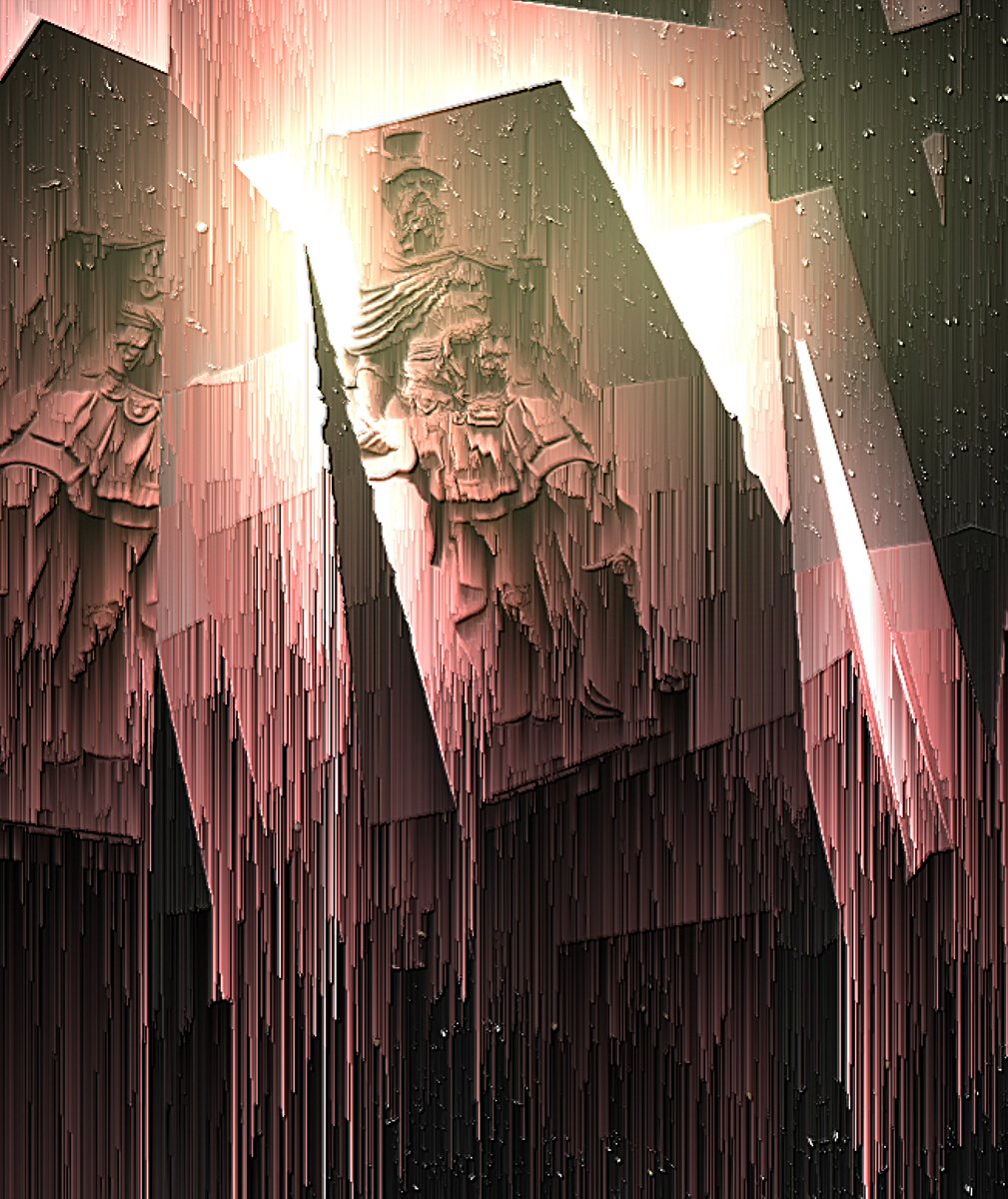 Bens_Lab's tweet image. &quot;Reversal of Mind&quot; via @signArtApp -  tinyurl.com/yjubcrkb #glitch #pixelsort #statue #vaporwave #surreal #NFT #SignArt