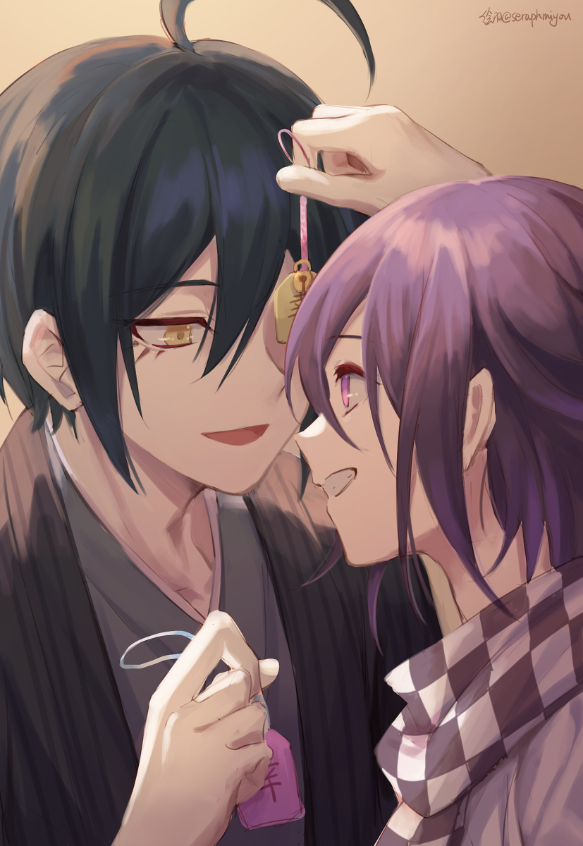ダンガンロンパV3 王馬小吉 最原終一 タペストリー 焦茶 イラストレーター 绘羽(草稿33/?? P) on X: