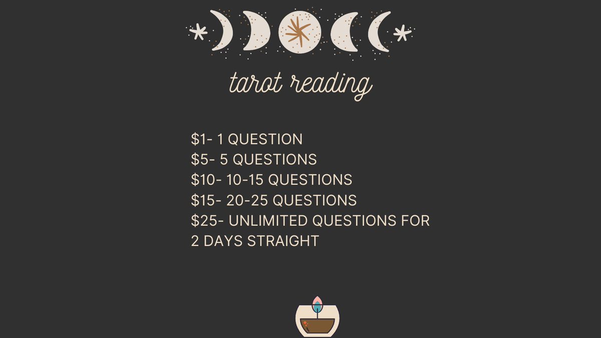 DivineKishTarot's tweet photo. Services! need a cheap Tarot reading? here it is!๐ผโ
DM me right away for a booking
Mode of payment
๐ต๐ญGcash
๐(overseas) Paypal
always add $2 for a video reading.
need questions? Dm me!
#tarot #cheaptarot #TarotReading #Tarotcards https://t.co/xEgYUvWoPp