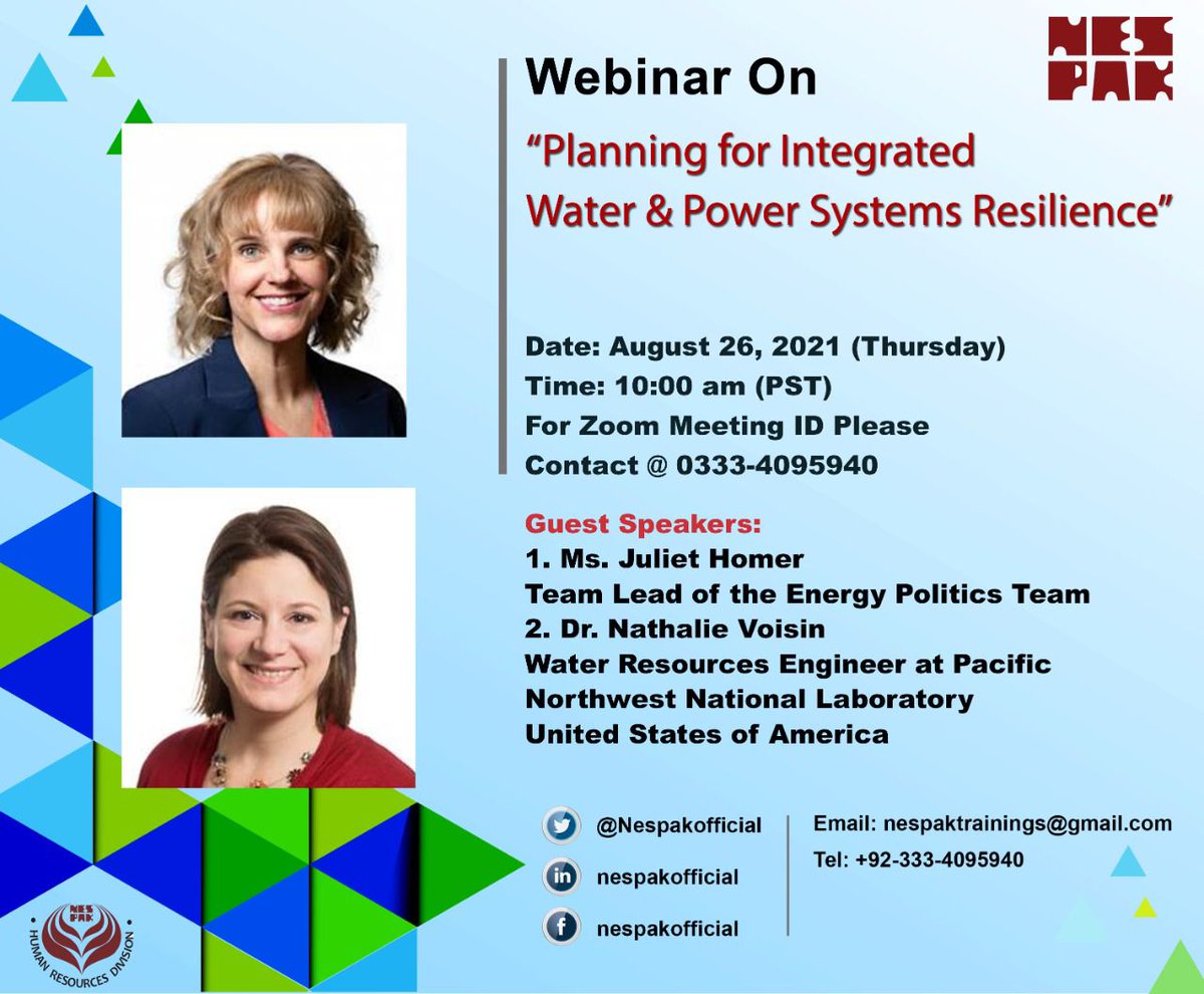 For zoom link and Zoom Id please Email @ nespaktrainings@gmail.com or WhatsApp @ 0333-4095940