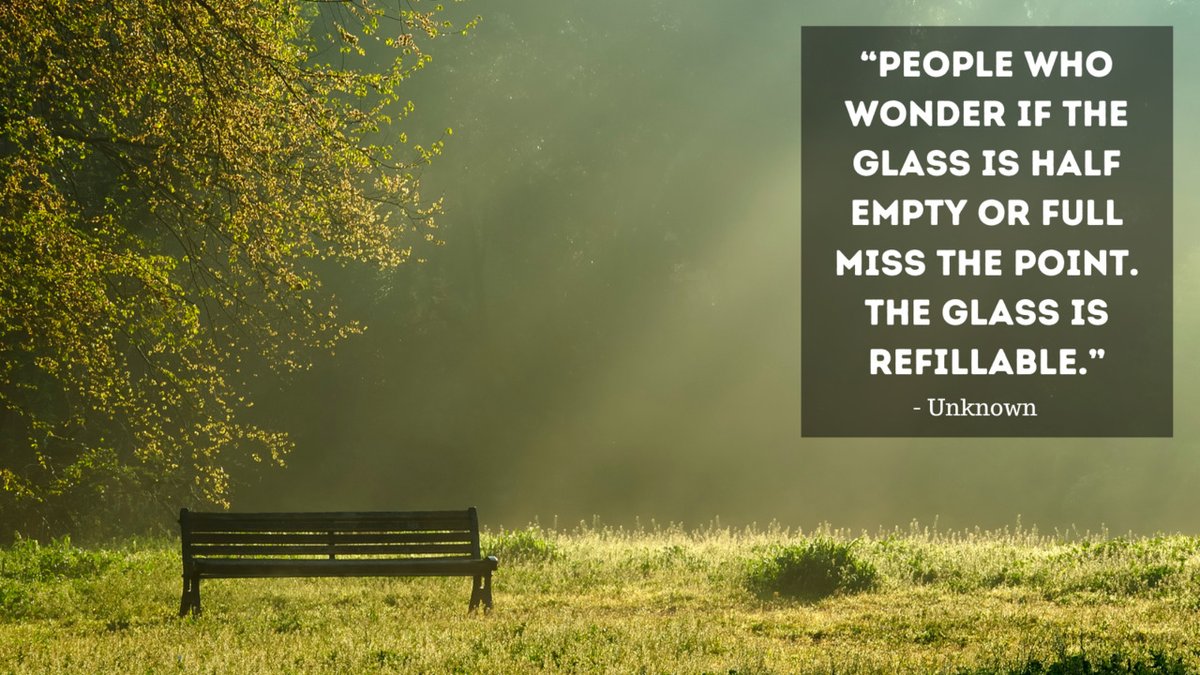 Smart_HR's tweet photo. “People who wonder if the glass is half empty or full miss the point. The glass is refillable.” – Unknown

#MotivationalMonday https://t.co/lcETYO7m5x