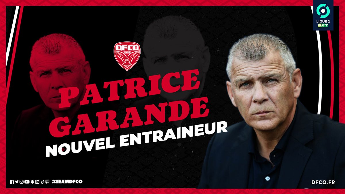 DFCO_Officiel's tweet photo. 𝐎𝐅𝐅𝐈𝐂𝐈𝐄𝐋

Le #DFCO informe de la nomination de Patrice Garande au poste d'entraîneur principal.

Le nouveau coach dijonnais sera présenté en conférence de presse à 15 heures.

Celle-ci sera à suivre en direct sur notre chaîne Twitch ➡️ https://t.co/J8KnsdUoQJ https://t.co/NVCpLS8T02