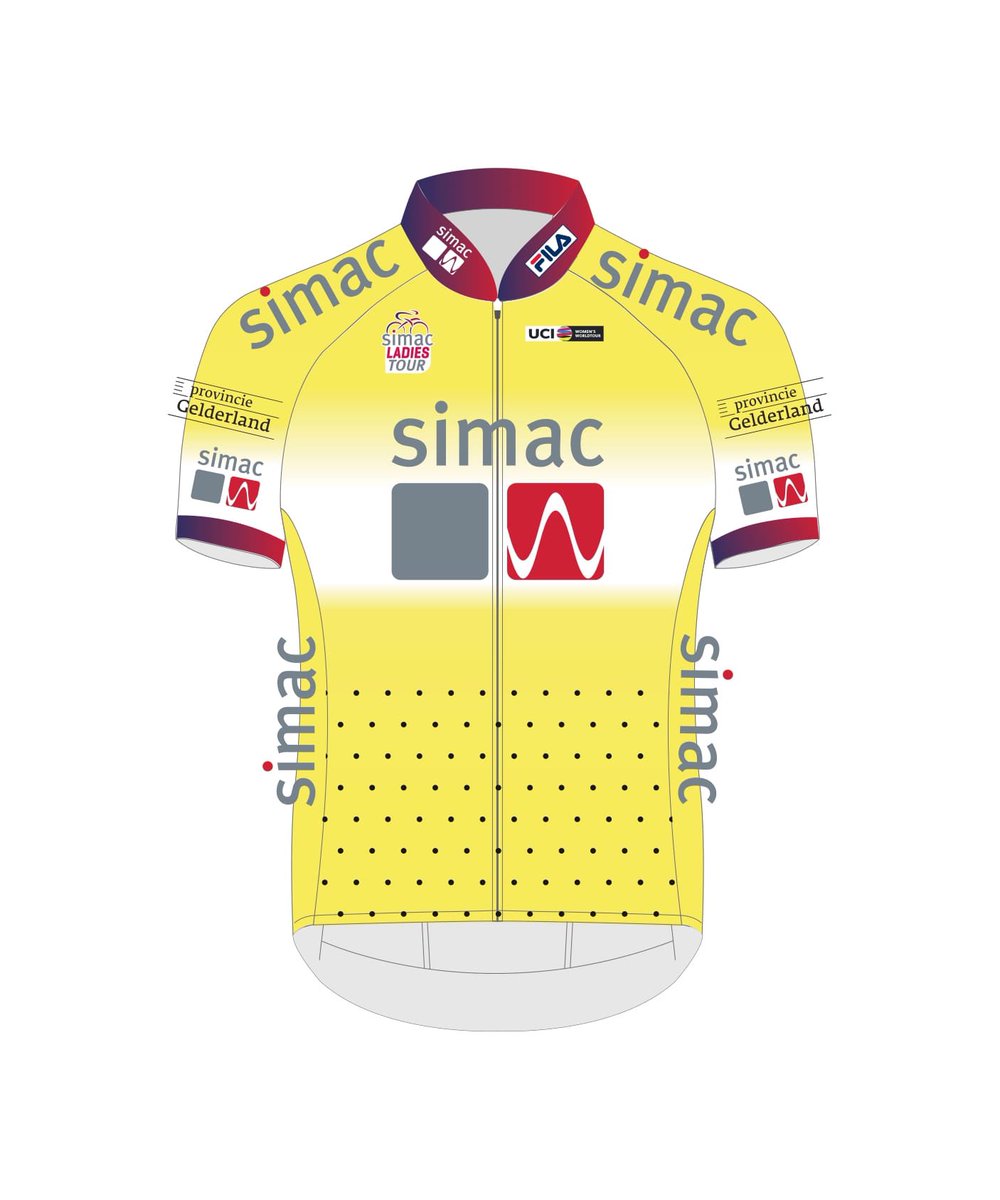 🚴‍♀️De trui waar het vanaf dinsdag natuurlijk vooral om gaat. De gele <a href="/SimacDS/">Simac DS</a> leiderstrui.  Simac is de nieuwe hoofdsponsor. Lees wat ze precies doen➡️ bit.ly/3gpULrj

The yellow jersey is sponsored by Simac our new main sponsor. #SLT2021 #UCIWWT