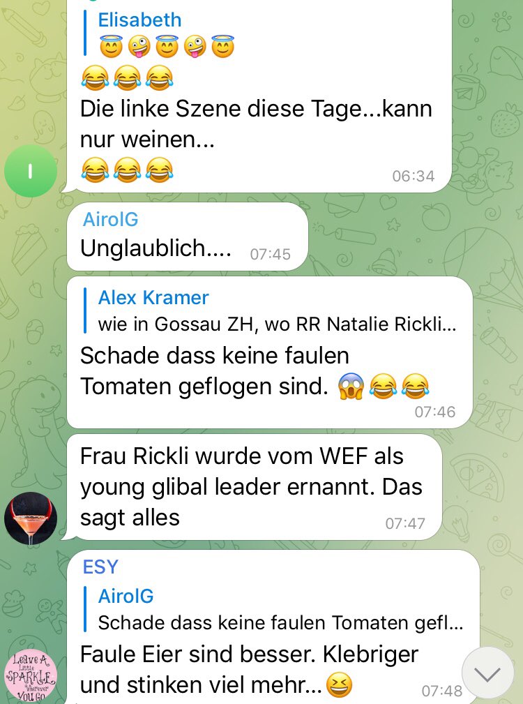 CovidiotenCH's tweet photo. In ihren Telegram-Gruppen feiern die #Covidioten die Attacken vom Wochenende. #NoOlten #OL2108 #NoGossau https://t.co/qb9bCI9tKw