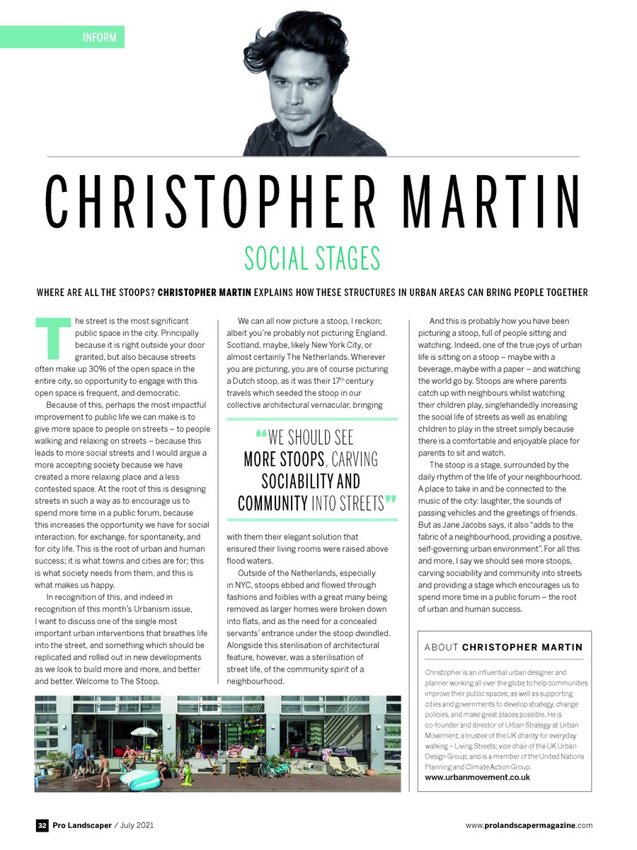 #Stoops and Social Street Stages - some thoughts on how we can carve sociability into streets - in the Urban Issue of <a href="/ProLandscaperUK/">Pro Landscaper</a>.
issuu.com/eljays44/docs/…