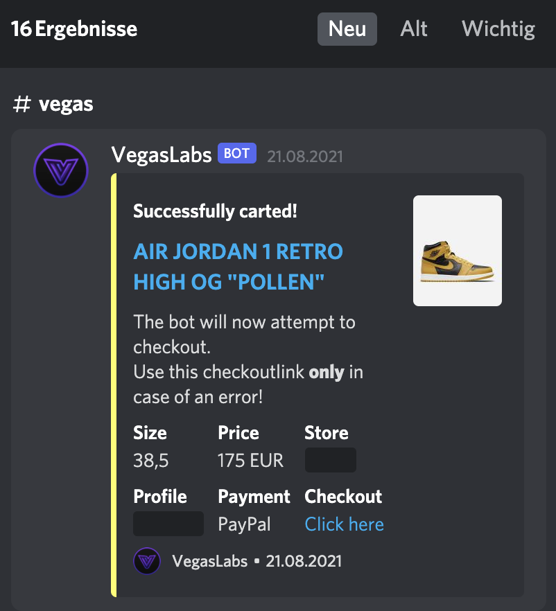 Jake_Leo_'s tweet photo. Whenever i run Vegas I copp. Thanks @vegaslabs

Bot: @VegasCops 
Proxies: @WildProxies 
CG: @PurePings  (@Unknwnlabs) https://t.co/c9hGmO5S7F