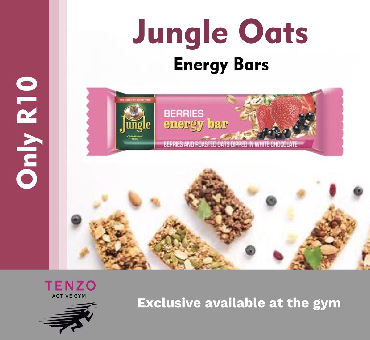 TenzoActiveGym's tweet photo. Introducing the new kid on the block. Now you can get a fuel snack on the go for R10. Exclusively available at the gym.. 

#tenzoactivegym #gymintembisa #fitnessgym #tembisa #gym #workout #fitnessmotivation #townshipeconomy #exercise #bodybuilding https://t.co/Gd9NqRwpnG