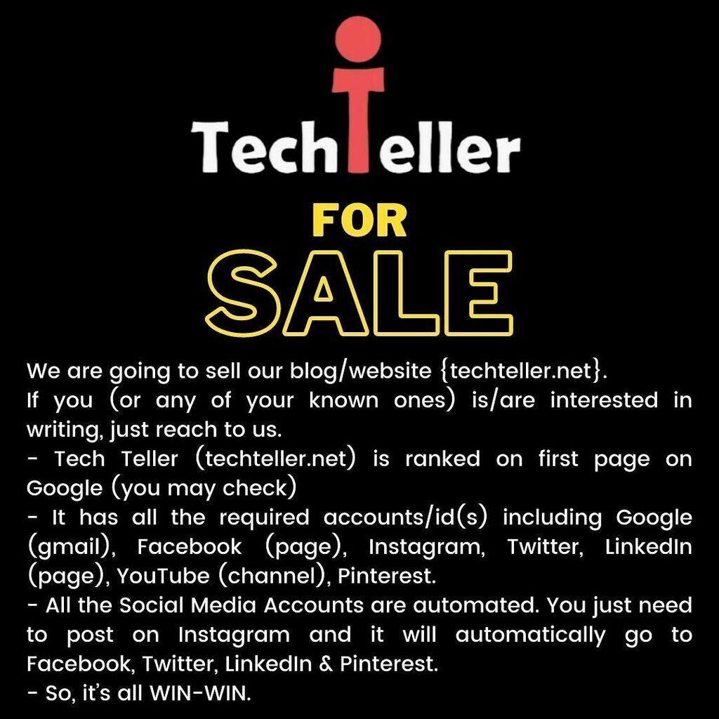 TechTellerNet's tweet image. #TechTeller #forsale #wordpress #blog instagr.am/p/CS6KmFnDTLW/