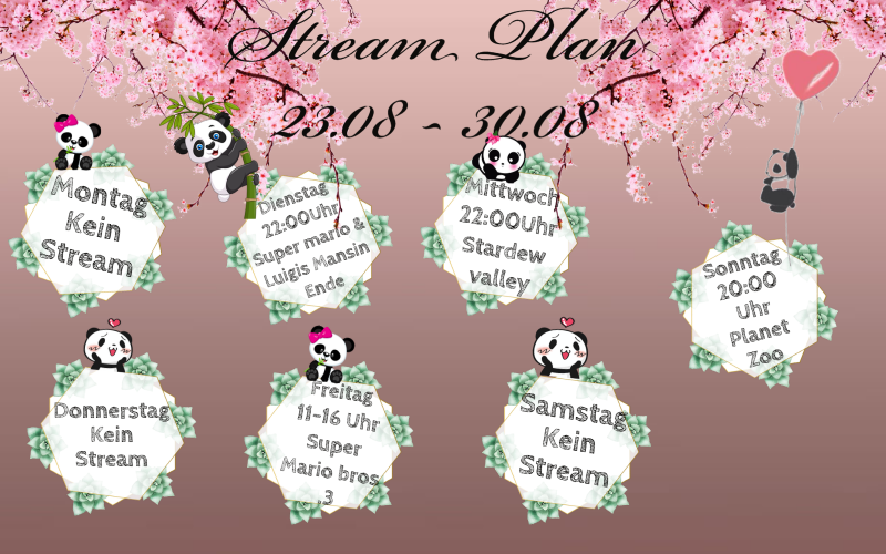 Streamingplan ist da 🥳
Etwas verspätete sorry, Leider die Woche nur Abend #stream Spätschichten Lassen grüßen 😅
Donnerstag &amp; Samstag Könnten Spontan Streams kommen Werde ich aber mitteilen 🌷🎀

#twitchtv #twitch #twitchdeutschland #twitchstreaming #twitchgamer