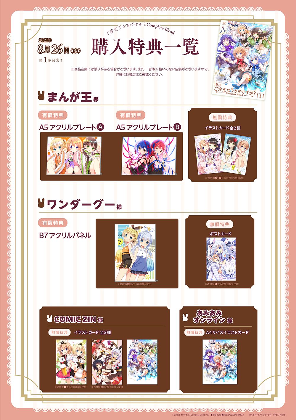 ご注文はうさぎですか? Complete Blend 5 特典 クリアファイル