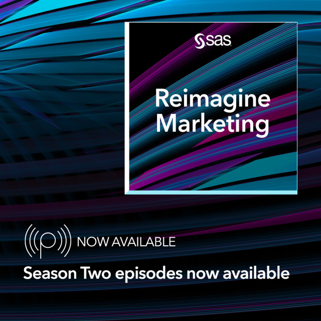 Season 2 of SAS' Reimagine Marketing podcast launched Aug 17. Guests include Sandy Kirchhoff (Office Depot Europe), Kelly Mahoney (@Ulta), Matt Kuperholz (PwC Australia) and <a href="/chiefmartec/">Scott Brinker</a>. Subscribe today! #reimaginemarketingpodcast #cx bit.ly/386oNfm