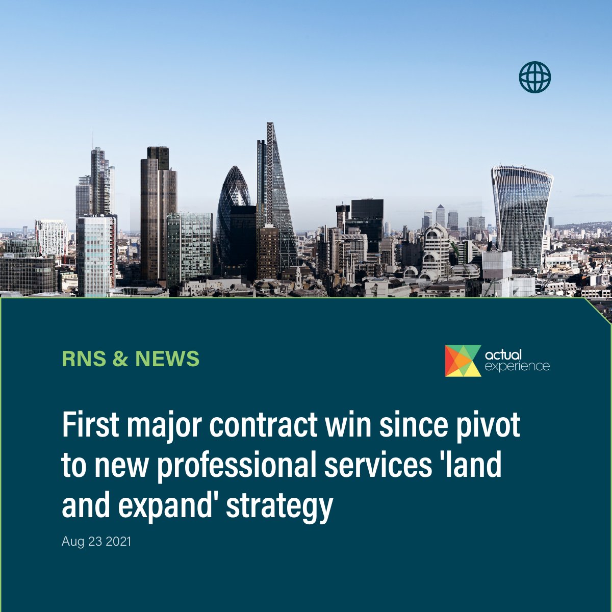 🚨 New Contract Win
Actual Experience (AIM: ACT) is pleased to announce that it has been awarded a multi-year Continuous Improvement (CI) contract from a leading global energy supplier.

Read more here: bit.ly/3B1Xf7g