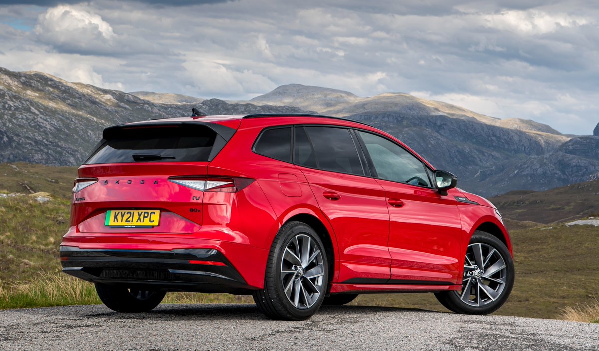 SKODAUK_Media's tweet photo. You asked, we delivered. The 4x4 Enyaq iV is here. Labelled the 80x, you can currently spec all-wheel-drive in the SportLine model from £46,610 OTR 
#XMarkstheSpot #SKODA https://t.co/ndBMyG0Ex4