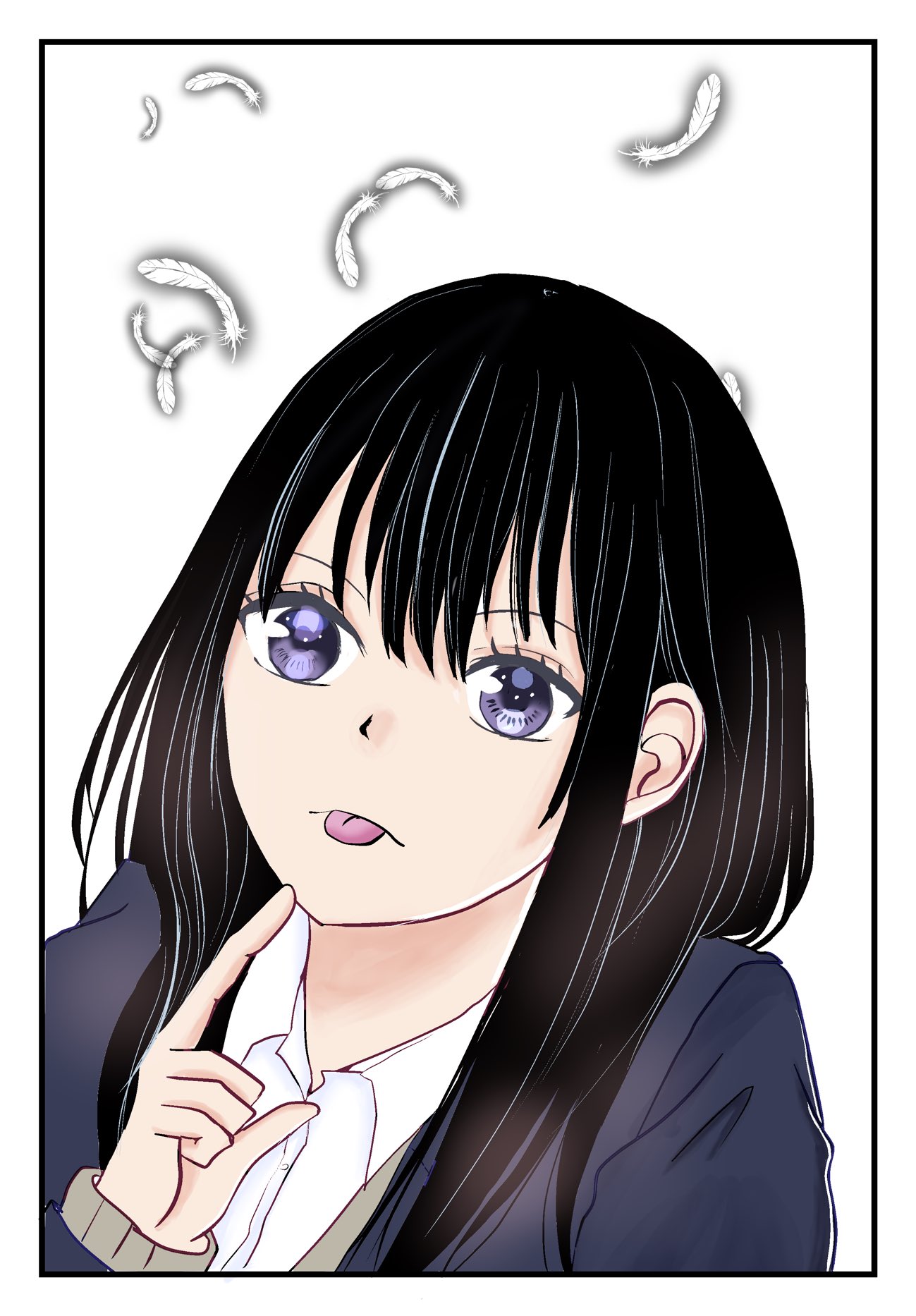 ぱちこ 黒髪難しい 今 今どきの髪の描き方研究中 こういう髪の色の塗り方じゃダメだなあって思った イラスト T Co V6kaeqml2n Twitter