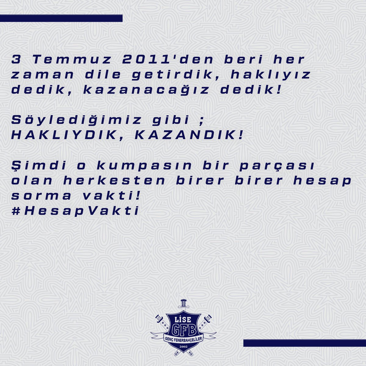 Şimdi, o kumpasın bir parçası olan herkesten birer birer hesap sorma vakti!
#HesapVakti