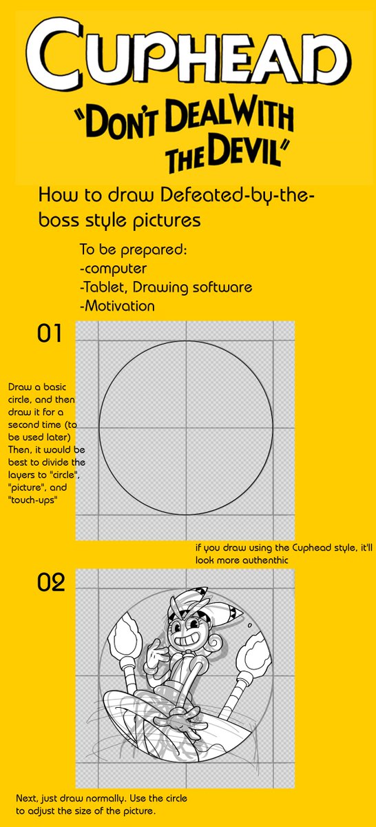 sprayPOKA0711's tweet image. 【Tutorial】cuphead 
How to draw Defeated-by-the- boss style pictures
#cuphead #cupheadoc
If you are interested
Please challenge.