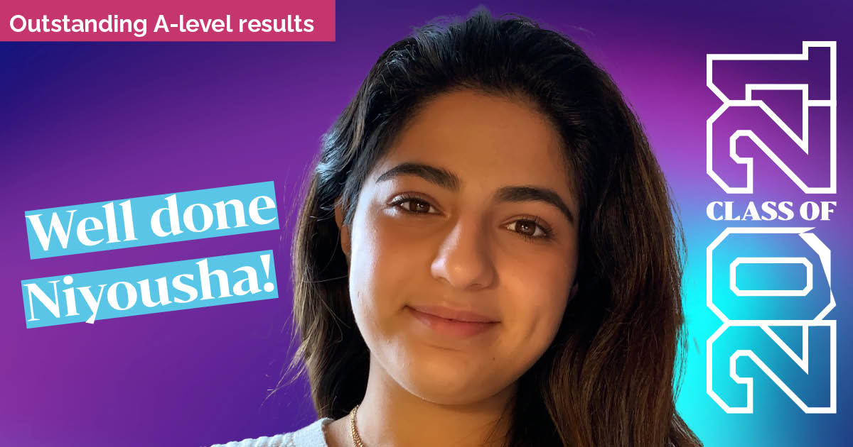 KingsBrighton's tweet photo. Niyousha did her A-levels Maths, Biology and Chemistry at Kings and she was awarded A A*A. She has been offered a place at @AstonUniversity to study Medicine. 

Well done Niyousha! 👏

Read Niyousha's interview on Kings Life: https://t.co/jGQFXJzKzo https://t.co/5LJxpweJ10