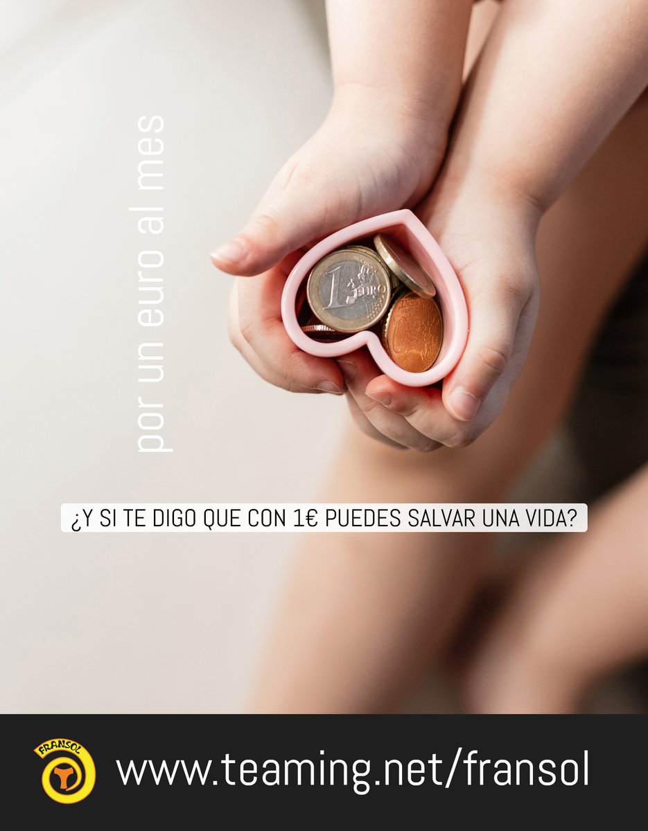 FransolONG's tweet photo. 1 palabra: AYUDA
1 ayuda: 1 EURO
1 reto: SALVAR VIDAS
💉1 EURO AL MES y AYÚDANOS A SALVAR VIDAS
apúntate en: https://t.co/WLoZoGWctv 

#Ayuda #Sanidad 
#infancia #ong #africa #hospital
#fundacionfransol #somosfransol
#franciscanas https://t.co/QEM3yYF5DA