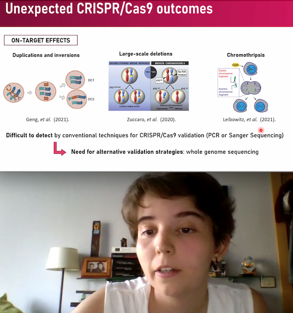 Fantastic work &amp; presentation by <a href="/merino_lara/">Lara Merino</a> from the <a href="/karolinskainst/">Karolinska Institutet</a> MSc program in biomedicine <a href="/scilifelab/">SciLifeLab</a>. Lara &amp; <a href="/keyi_G/">Keyi</a> found an #CRISPR off-target. Unlike, prior assumptions Cas9 is NOT responsible for it ... stay tuned, we will reveal the culprit.