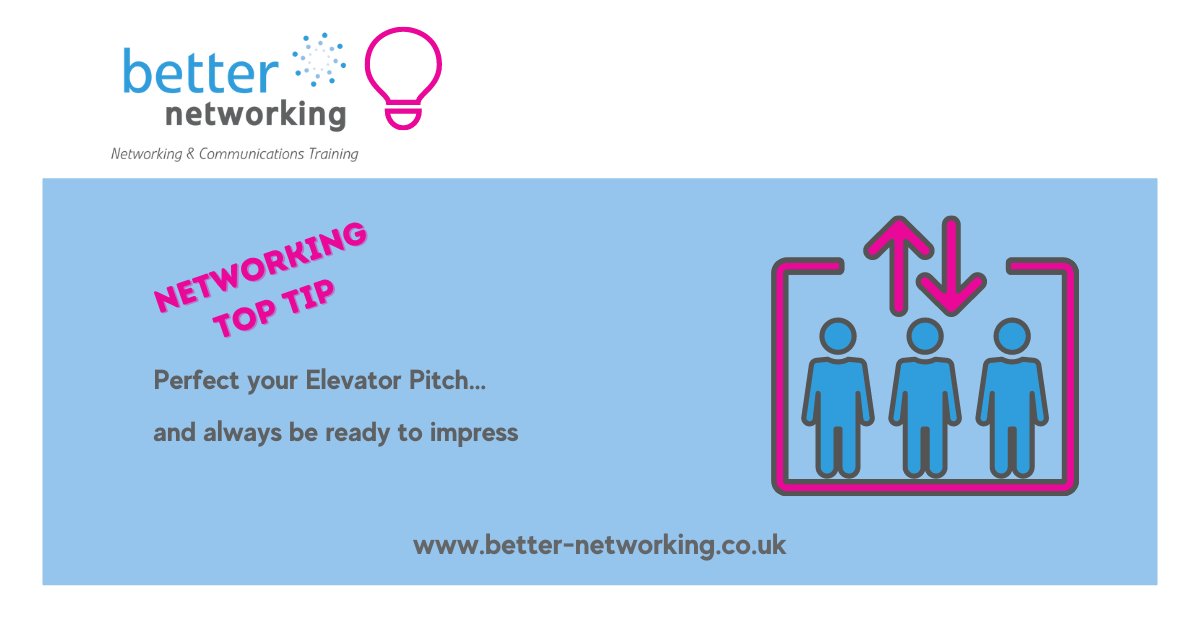 tracyheatleyuk's tweet photo. "So, what do you do?"

Your elevator pitch isn't just for networking.  It's useful in so many situations.  Keep it concise but informative and try not to speak too fast! 

#businesssupport #networkingninja #betternetworking #referralmarketing #ondemandtraining #winningatbusiness https://t.co/MhEl1ufXa1