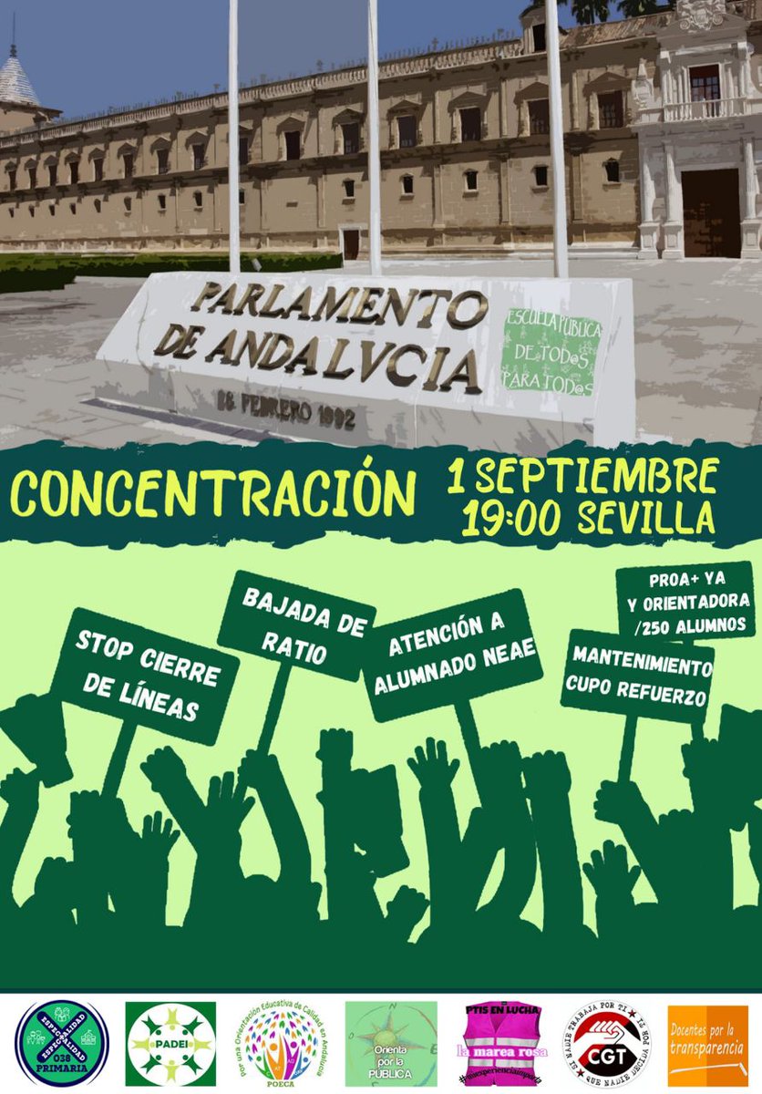 joseigs_'s tweet photo. Cada días más precari@s en la educación pública, cada día faltan más recursos. Es hora de movilizarse. El 1 de septiembre en #Sevilla #UnidadPorlapublica https://t.co/69p47PaWev