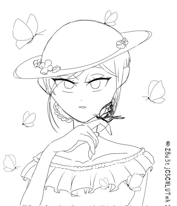 線画配布のtwitterイラスト検索結果 古い順