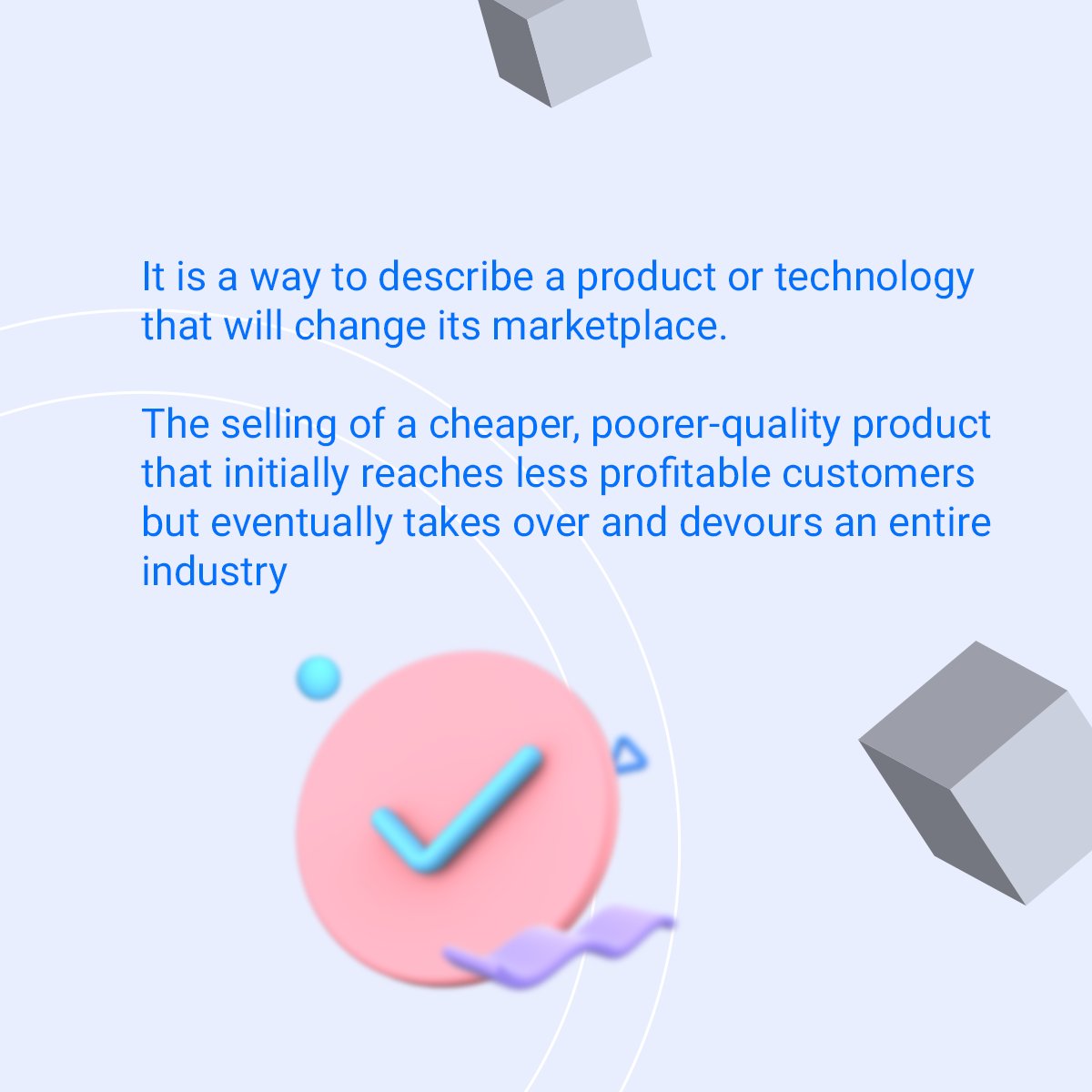 ecell_gecrewa's tweet photo. EG-33
"DISRUPTIVE"
.
.
.
#accedetoexceed #ecellrewa
#eglossary #exitstrategy #disrupt #disruptive #businessfact #businessfacts #business #entrepreneur #businessmindset #startup #papersnparcels #entrepreneurshipcell #indianyouth #logistics #innovation #indianinvestors https://t.co/LQxEYEJLpD