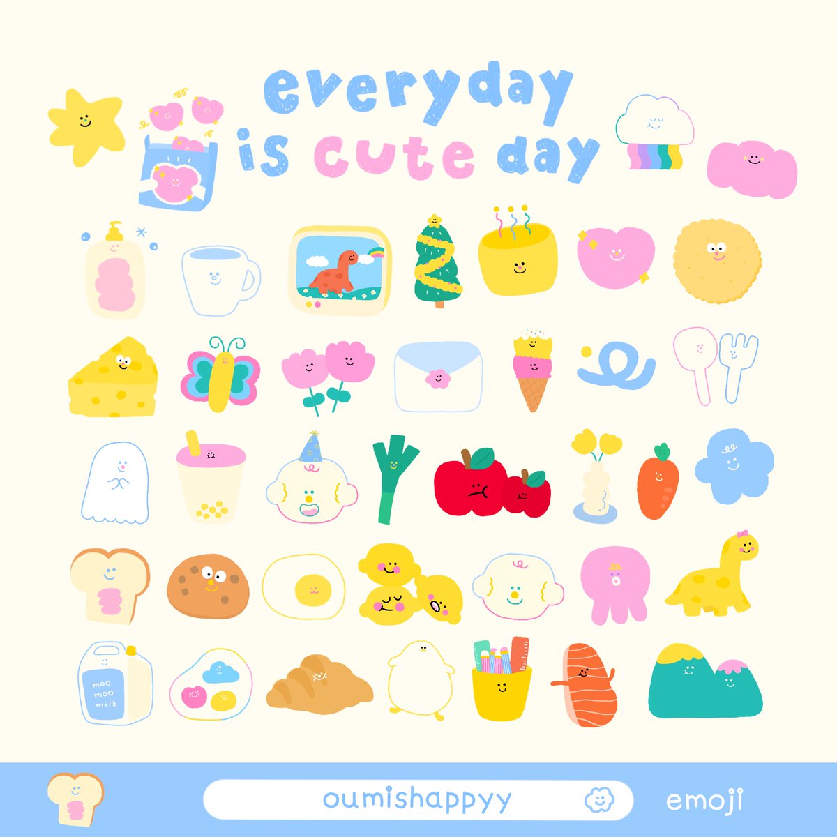 𝚎𝚟𝚎𝚛𝚢𝚍𝚊𝚢 𝚒𝚜 𝚌𝚞𝚝𝚎 𝚍𝚊𝚢🍎⭐️🥖

อิโมจิแรกของพ้ม ฝากน้องๆด้วยฮ้าบ ⁎ᴗ͈ˬᴗ͈⁎
𓈈 link in bio 🧀

#oumishappyycutestuff ◌