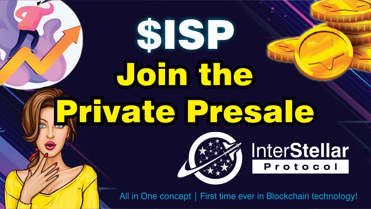 ISP_Protocol's tweet image. ⭐️Our Private Presale for the early believers is live now to apply for the whitelist. 

🌟Apply here: docs.google.com/forms/d/e/1FAI…

🔅Telegram: t.me/joinInterstell…

🔅Website: interstellarprotocol.org

#BSC #ISP #BNB   #Bitcoin   #ADA #1000x