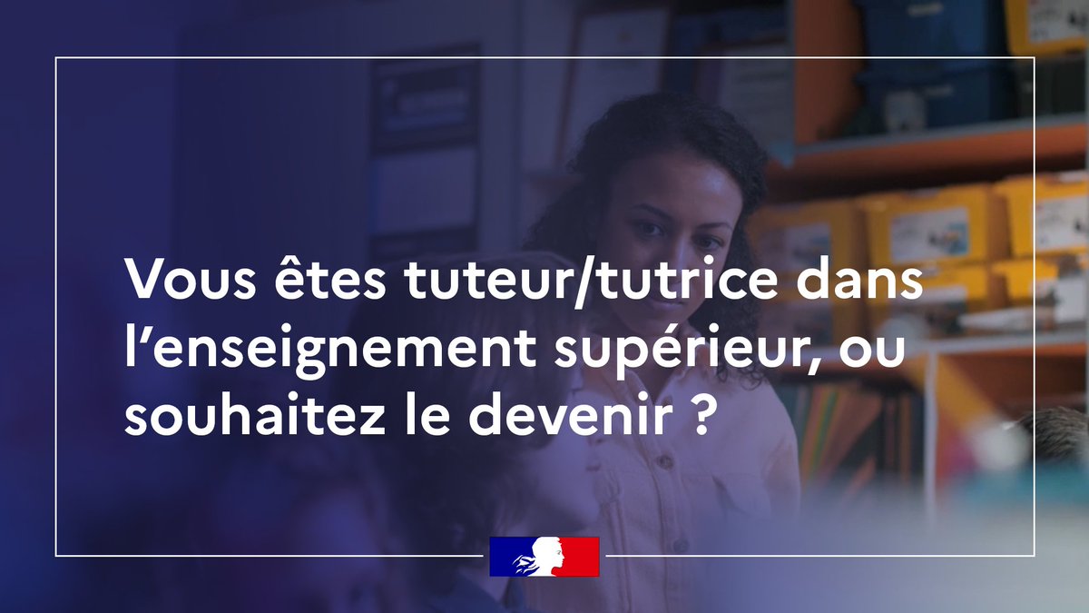 #MOOC « Je suis tuteur de l'enseignement supérieur »
Une formation portée par <a href="/sup_recherche/">Ministère Enseignement supérieur/Recherche/Espace</a> s'adressant aussi bien aux tuteurs étudiants, qu'aux tuteurs en #Campusconnecté, ou encore aux professionnels en situation de mentorat (apprentissage)
+ d'infos👉sup-numerique.gouv.fr/pid33116-cid15…