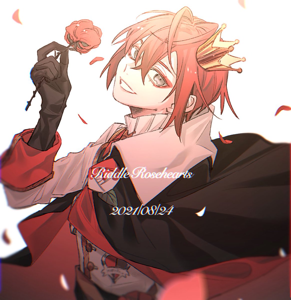 flower rose 1boy holding flower male focus crown solo  illustration images