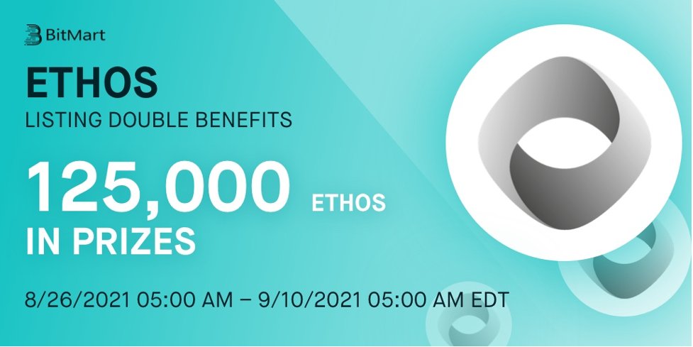 BitMartExchange's tweet photo. 🔔 Ethos Project (ETHOS) @EthosProjectBSC will list on #BitMart on August 26! 

🎉 To celebrate the listing of ETHOS, we are giving away 125,000 ETHOS in our Social Media Airdrops, and Net Buying Competition event!

👉 Details: https://t.co/Qleti6PUfq https://t.co/Py3ywCTL6l