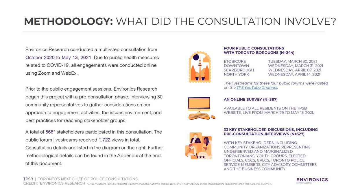 TPSBoard's tweet photo. Today, we conclude the public consultation of the Chief selection process with the release of Environics’ report.  It includes input from diverse voices across Toronto as we seek to incorporate your views on what you want in the next Chief of Police. https://t.co/4KAyrjmQG0 https://t.co/5t7u86wMsN