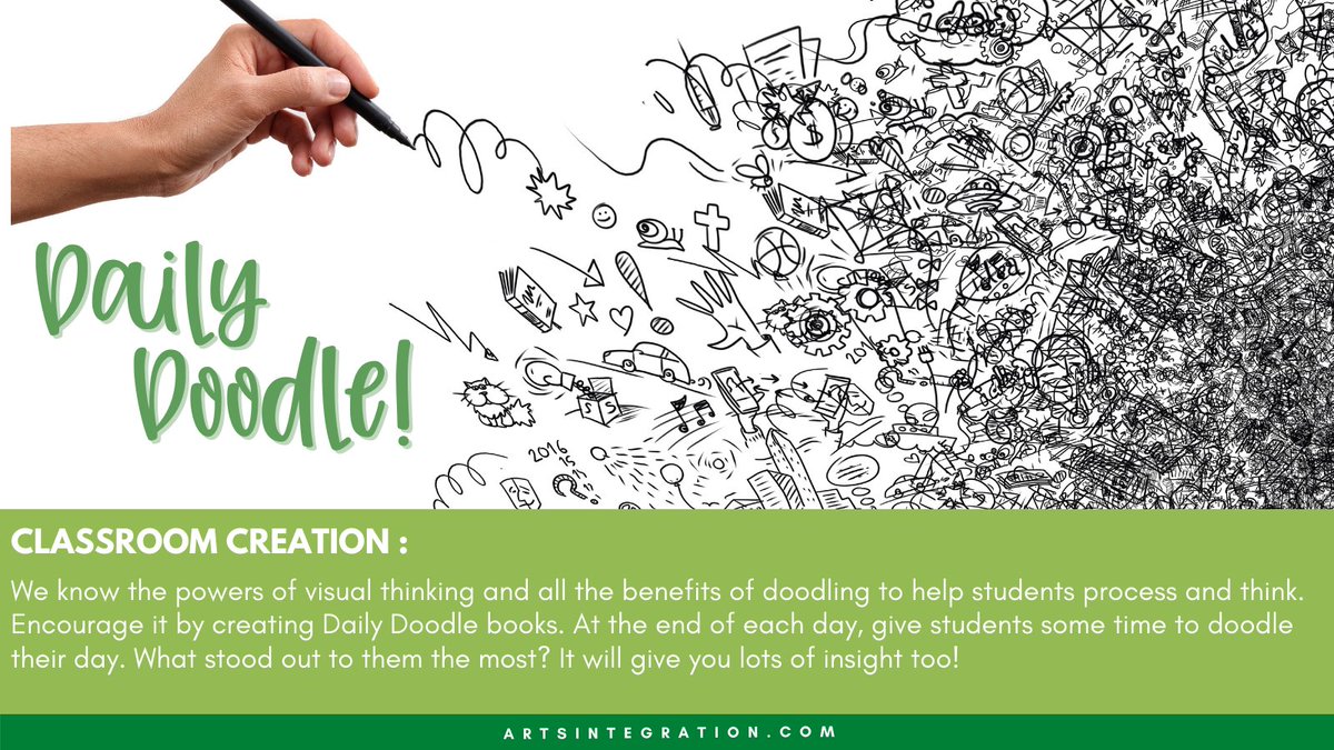 artsintedu's tweet photo. Love love love this idea. What an easy (and fun!) way to help #learners process and retain, and #teachers gain valuable insight.
#DoodleArt #ArtsEd #EduChat #ArtsInt #TeacherTwitter https://t.co/i5mICQVYUO
