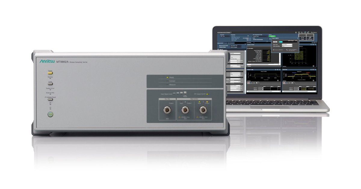 Anritsu's tweet image. #Bluetest and #Anritsu supporting OTA measurement on #IEEE 802.11ax 6 GHz-Band (Wi-Fi 6E) devices: bit.ly/3mpOQq1 #WiFi6 #WiFi6E #IoT