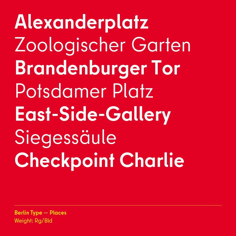 hvdfonts's tweet photo. This means a lot to me. We created the new official typeface for the city of Berlin. More details about the Berlin Type: https://t.co/35N7poFFcr

#typedesign #typography #berlintype #schrift #berlinschrift #fonts #typeface #font #typeface #customfont #jvm #hvd https://t.co/YjhFMnTMHA