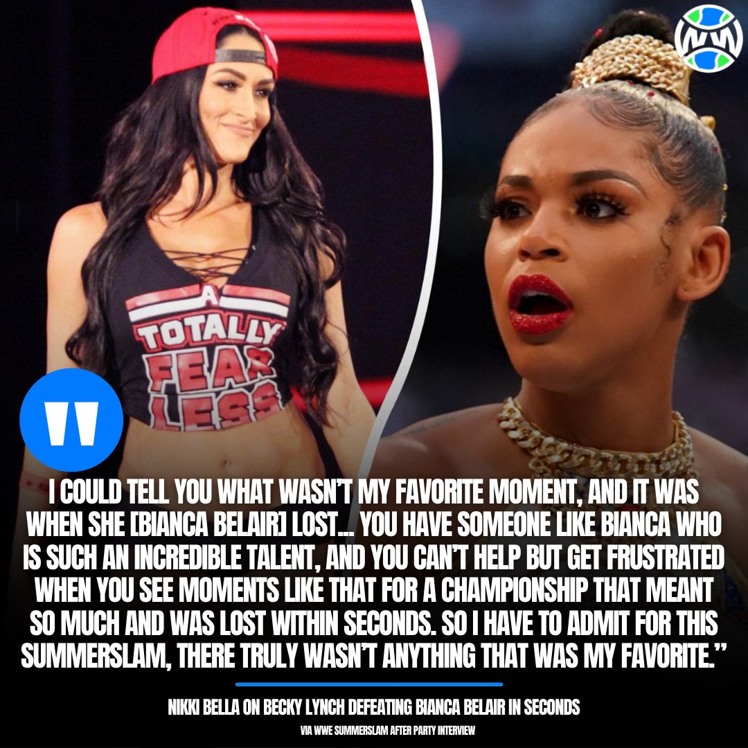 Nikki Bella is not a fan of what WWE did to Bianca Belair 😬