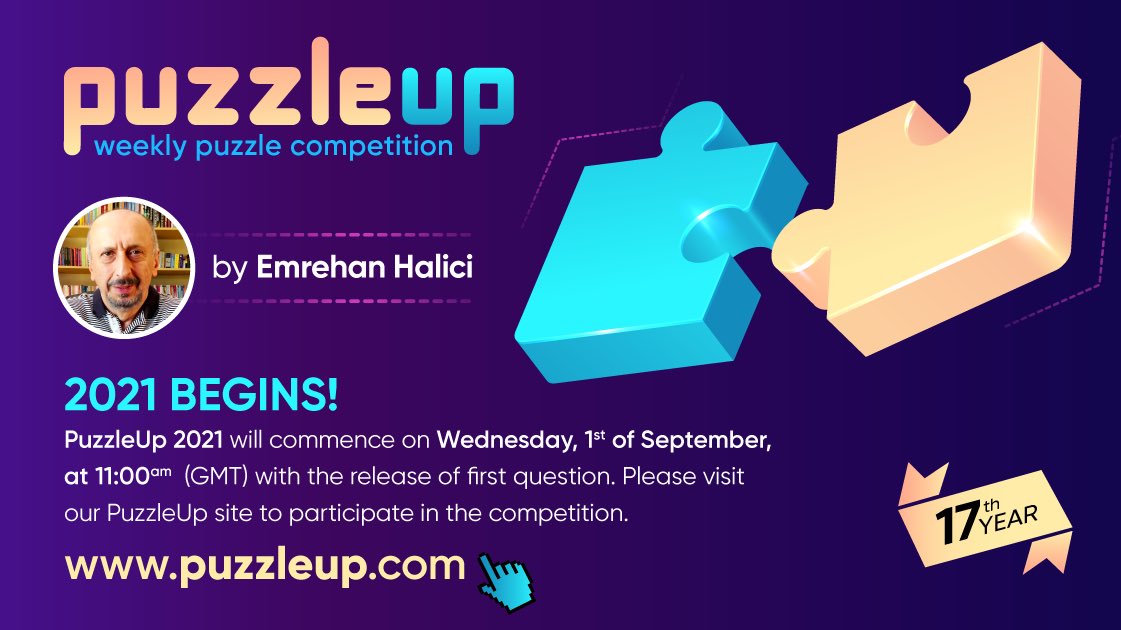 GriCeviz's tweet photo. 10 haftalık PuzzleUp maratonu başlıyor! Bu yıl 17. kez düzenlenecek olan PuzzleUp'ta ilk soru 1 Eylül Çarşamba TSİ 14.00'te yayınlanacak. Katılım ücretsiz! https://t.co/eIsoWtjWOn