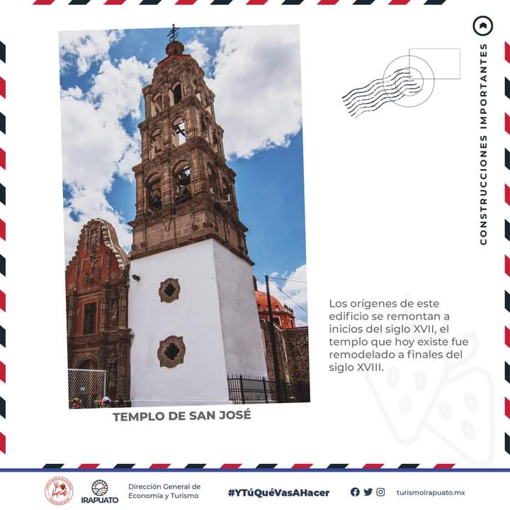 Los orígenes de este edificio se remontan a inicios del siglo XVII, el templo que hoy existe fue remodelado a finales del siglo XVIII. #ViajaEnCorto #VisitaIrapuato #ConstruyendoHistorias