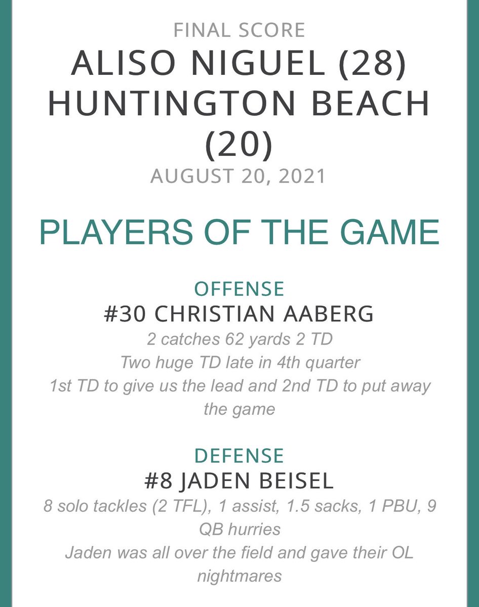 JohnBeisel1's tweet image. I&apos;m a fan... kid has a motor that does not stop.. @jadenbeisel88 @ocvarsityguy @mikehuntley63 @coachcalahan @aliso_football